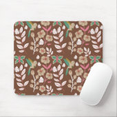 Blume, Blätter, Schmetterlinge, nahtlos, ohne Blum Mousepad (Mit Mouse)