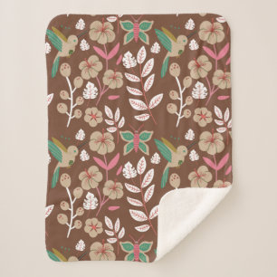 Blume, Blätter, Schmetterlinge, nahtlos, ohne Blum Sherpadecke