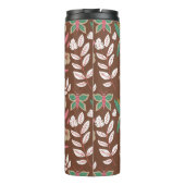 Blume, Blätter, Schmetterlinge, nahtlos, ohne Blum Thermosbecher (Rückseite)