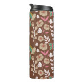 Blume, Blätter, Schmetterlinge, nahtlos, ohne Blum Thermosbecher (Nach rechts gedreht)