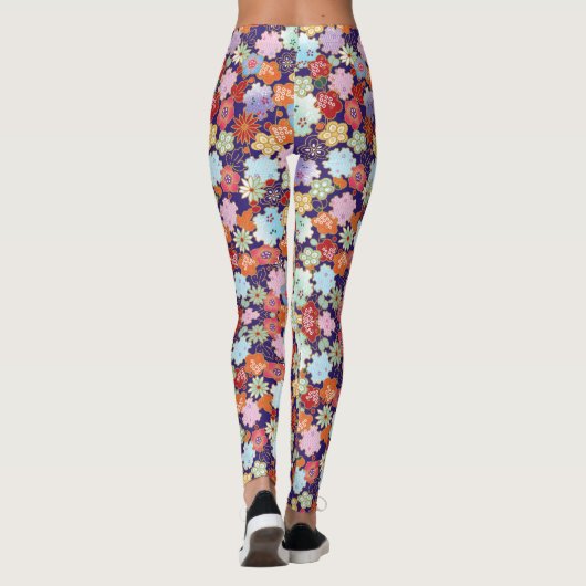 Blume, Blätter und Gestaltung Leggings (Rückseite)