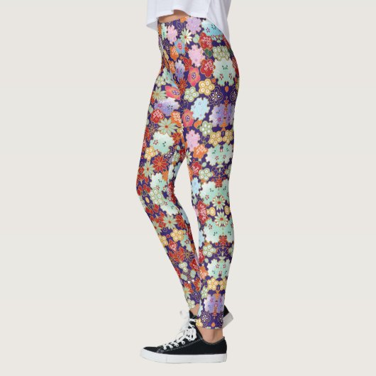 Blume, Blätter und Gestaltung Leggings (Links)