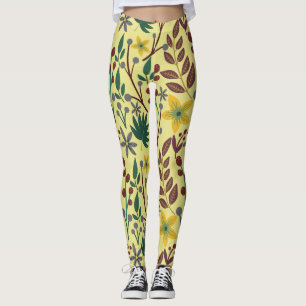 Blume, Blätter, Zweige, nahtlos, ohne Blumen Leggings