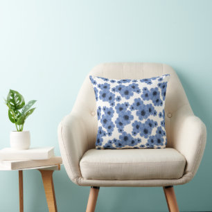 Blume Blau 16x16 Kopfkissen Kissen