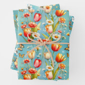 Blume Blau 3 Geschenkpapier Set (Beispiel)