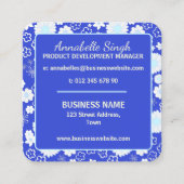 Blume BLAU BUSINESS COMPANY LOGO Quadratische Visitenkarte (Vorderseite)