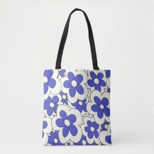 Blume blau drucken tasche