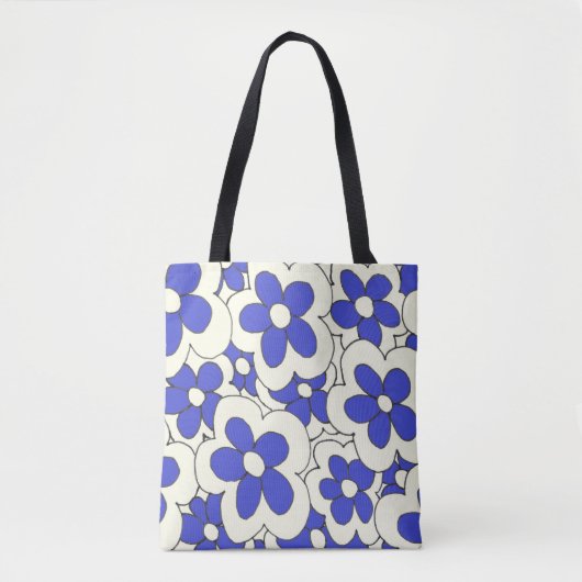 Blume blau drucken tasche (Vorderseite)