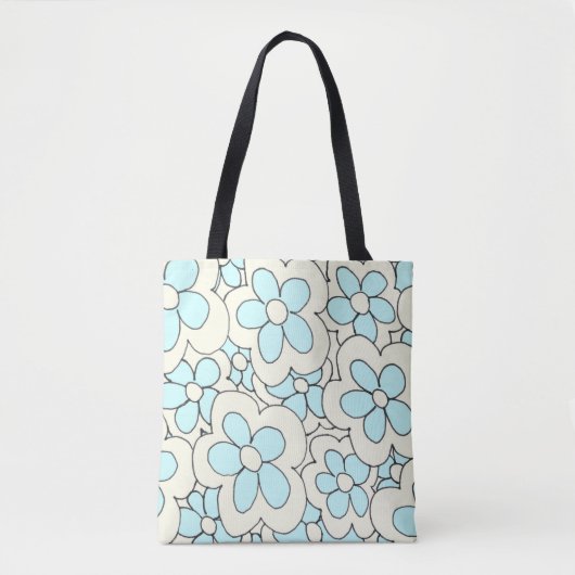 Blume blau drucken tasche (Vorderseite)