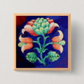 BLUME "BLAU GREEN FLORAL" BUTTON (Vorderseite)