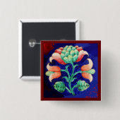 BLUME "BLAU GREEN FLORAL" BUTTON (Vorne & Hinten)