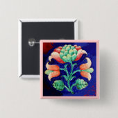 BLUME "BLAU GREEN FLORAL" BUTTON (Vorne & Hinten)