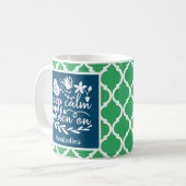 Blume "Blau grün" behalten "Calm Garden" Kaffeetasse (Vorderseite Links)