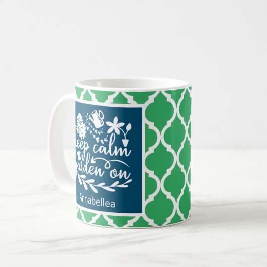 Blume "Blau grün" behalten "Calm Garden" Kaffeetasse (Vorderseite Links)