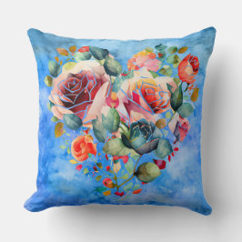 Blume Blau Marmordekor Kissen