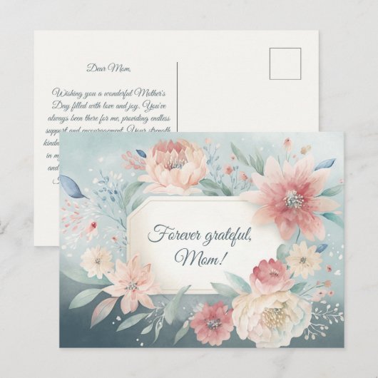 Blume Blau Postkarte (Vorne/Hinten)