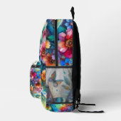 Blume Blau Rosa Bläserblume Bedruckter Rucksack (Rechts)