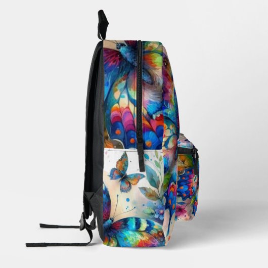 Blume Blau Rosa Bläserblume Bedruckter Rucksack (Links)