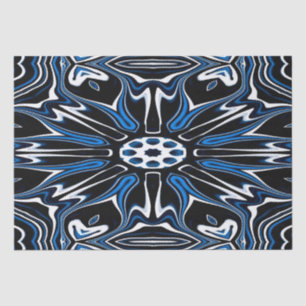 Blume Blau, Schwarz und Weiß Estlands Art Seidenpapier