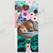 BLUME ,BLAUE BUTTERFLY BABY SHOWY FOTOVORLAGE EINLADUNG (Vorne/Hinten)