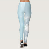 Blume-blaue Leggings (Rückseite)
