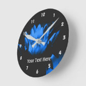 Blume Blauen Lotus Runde Wanduhr (Winkel)
