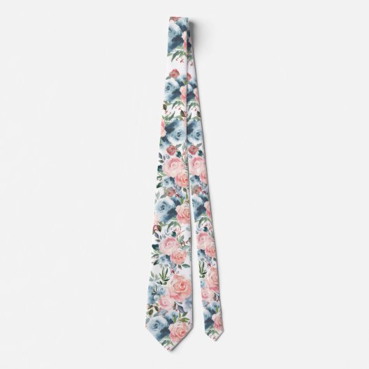 Blume Blauer Rose Tische Krawatte (Vorderseite)