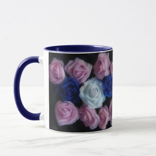 Blume Blauer Rosen Tasse (Links)