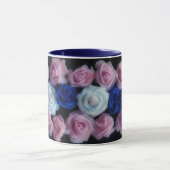 Blume Blauer Rosen Tasse (Zentrum)