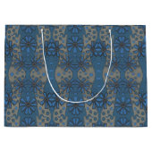 Blume, blauer und grauer Blumenmuster, rustikal Große Geschenktüte (Vorderseite)