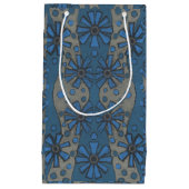 Blume, blauer und grauer Blumenmuster, rustikal Kleine Geschenktüte (Vorderseite)