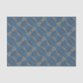 Blume, blauer und grauer Blumenmuster, rustikal Seidenpapier (Vorderseite)