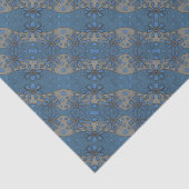 Blume, blauer und grauer Blumenmuster, rustikal Seidenpapier (Ausschnitt)