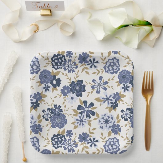 Blume Blauer Weintraum Botanisches Ereignis Pappteller (Hochzeit)