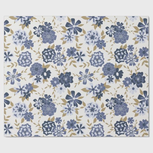 Blume Blauer Weintraum Botanisches Geschenk Geschenkpapier (Flach)