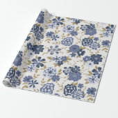 Blume Blauer Weintraum Botanisches Geschenk Geschenkpapier (Ungerollt)