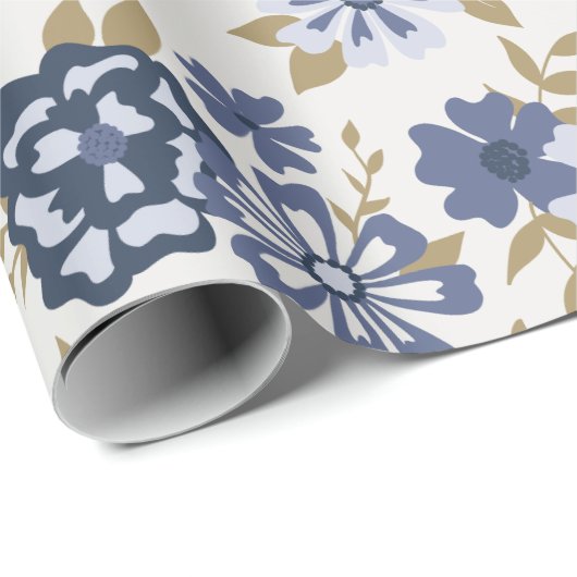 Blume Blauer Weintraum Botanisches Geschenk Geschenkpapier (Rolleneckpunkt)