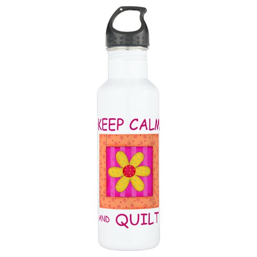 Blume-Block für Ruhe und Quilt-Anwendung behalten Edelstahlflasche (Vorderseite)