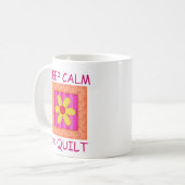 Blume-Block für Ruhe und Quilt-Anwendung behalten Kaffeetasse (Vorderseite Links)