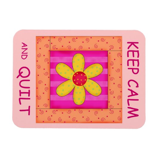 Blume-Block für Ruhe und Quilt-Anwendung behalten Magnet (Horizontal)