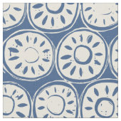 Blume blockiert Elfenbeinblau Stoff (Nahaufnahme)