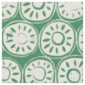 Blume blockiert Elfenbeingrün Stoff (Nahaufnahme)