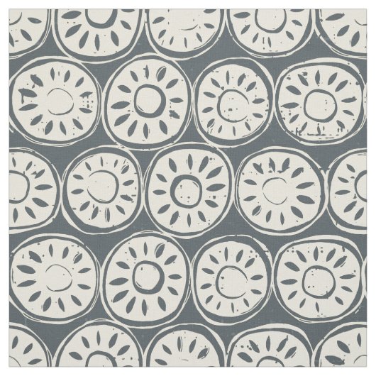 Blume-Blockierung Elfenbein Stoff (Muster)