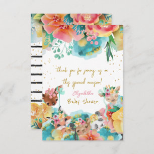 Blume Bloom Baby Girl Shower Dankeskarte
