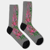 Blume Bloom Boho Couple Wasserfarbe Mit Monogramm Socken (Rechts)