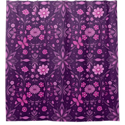 Blume Bloom Fairycore-Muster Duschvorhang (Vorderseite)