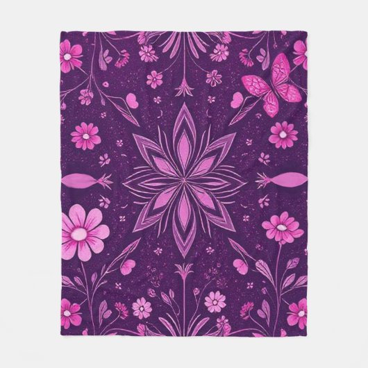 Blume Bloom Fairycore-Muster Fleecedecke (Vorderseite)