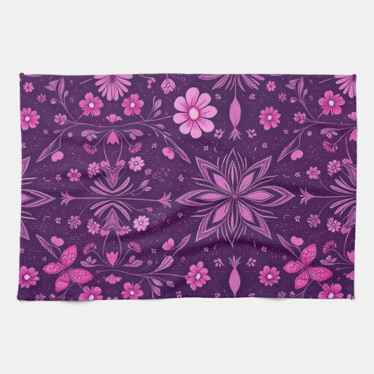 Blume Bloom Fairycore-Muster Geschirrtuch (Horizontal)