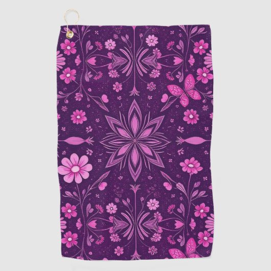 Blume Bloom Fairycore-Muster Golfhandtuch (Vorderseite)