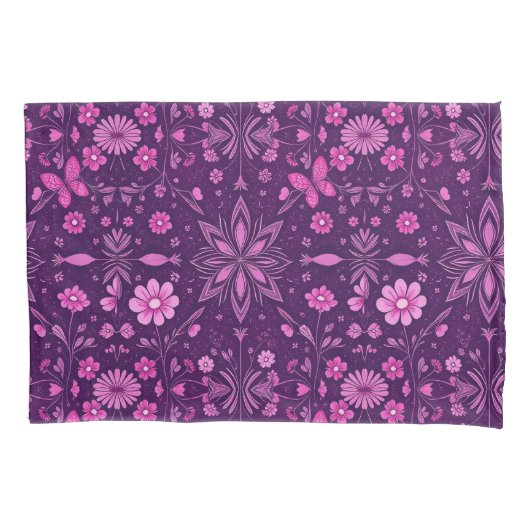 Blume Bloom Fairycore-Muster Kissenbezug (Vorderseite)
